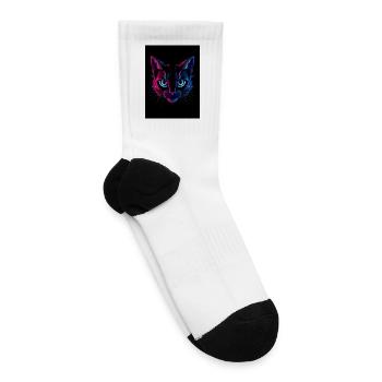 Neon Feline Pulse - Tennis Socks - white - Right
