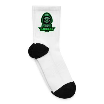 Green Hacker Logo | Cyber Esports Gaming Mascot - Tennis Socks - white - Right