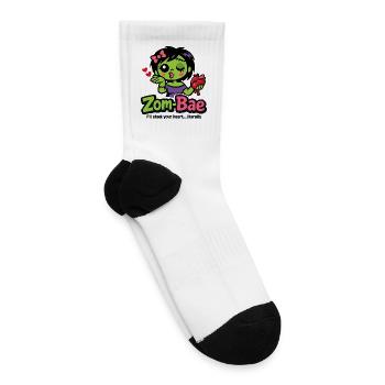 ZomBae Cute Heart Zombie - Tennis Socks - white - Right