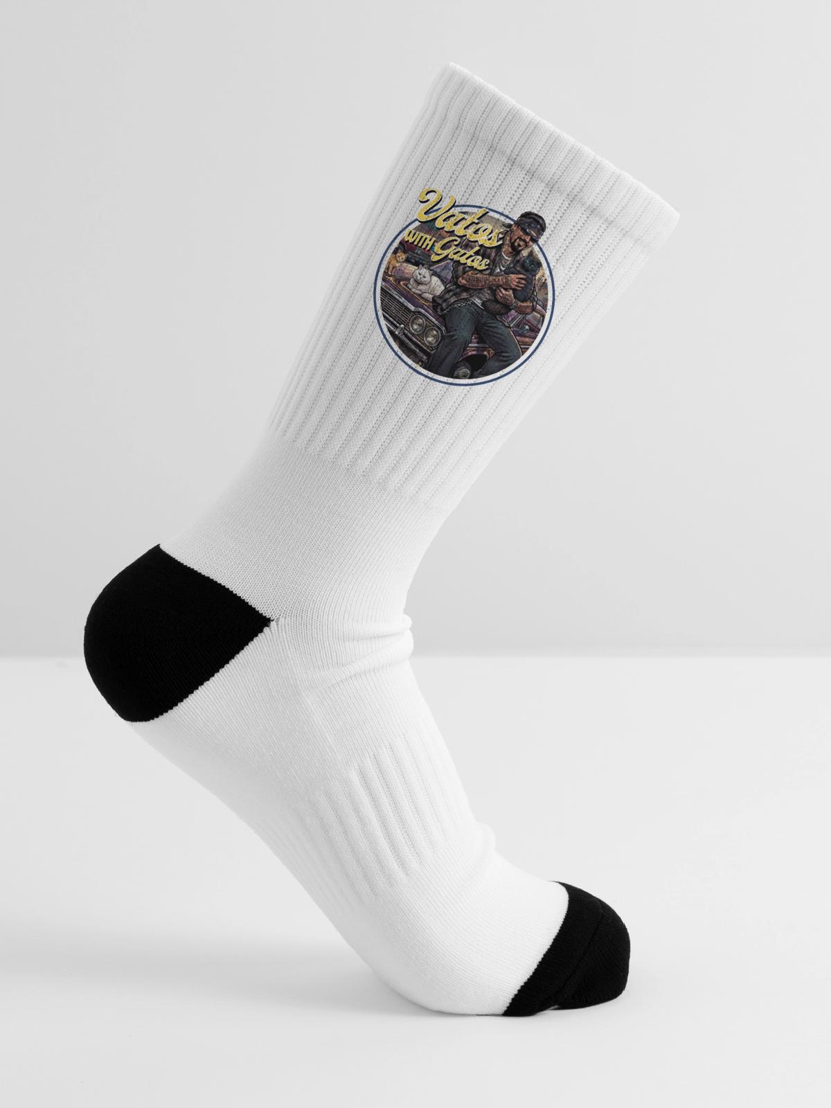 Vatos with Gatos - Tennis Socks - white - Right