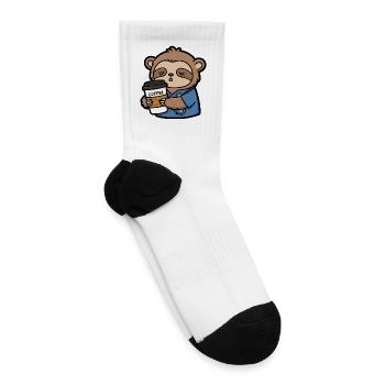 Sleepy Sloth Doctor Coffee - Tennis Socks - white - Right