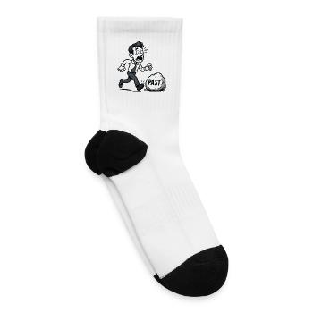 Anxious Businessman Chasing Time Capsule - Tennis Socks - white - Right