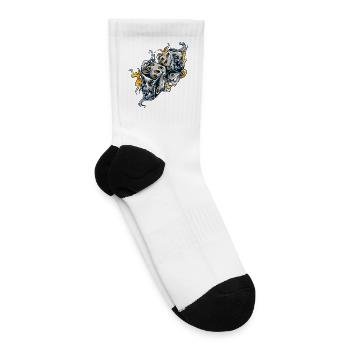 Fire-Infused Skull Dice Design - Tennis Socks - white - Right