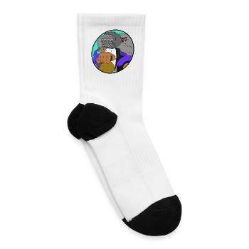 Retro TV Rider on Neon Bike - Tennis Socks - white - Right