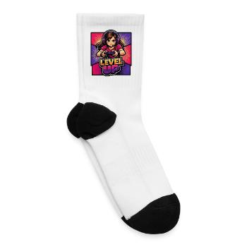 Level Up Gamer Pop Art - Tennis Socks - white - Right