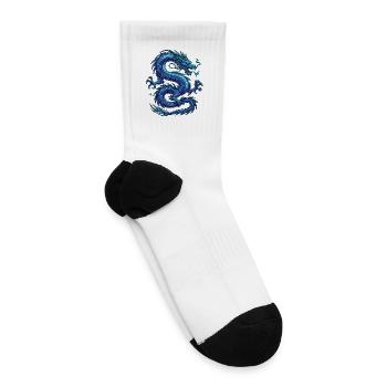 Azure Neon Dragon - Tennis Socks - white - Right