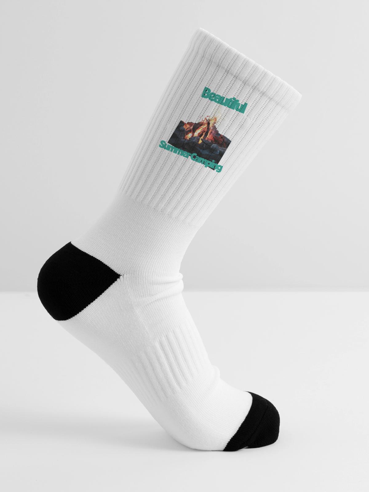 Beautiful_Summer_Camping - Tennis Socks - white - Right