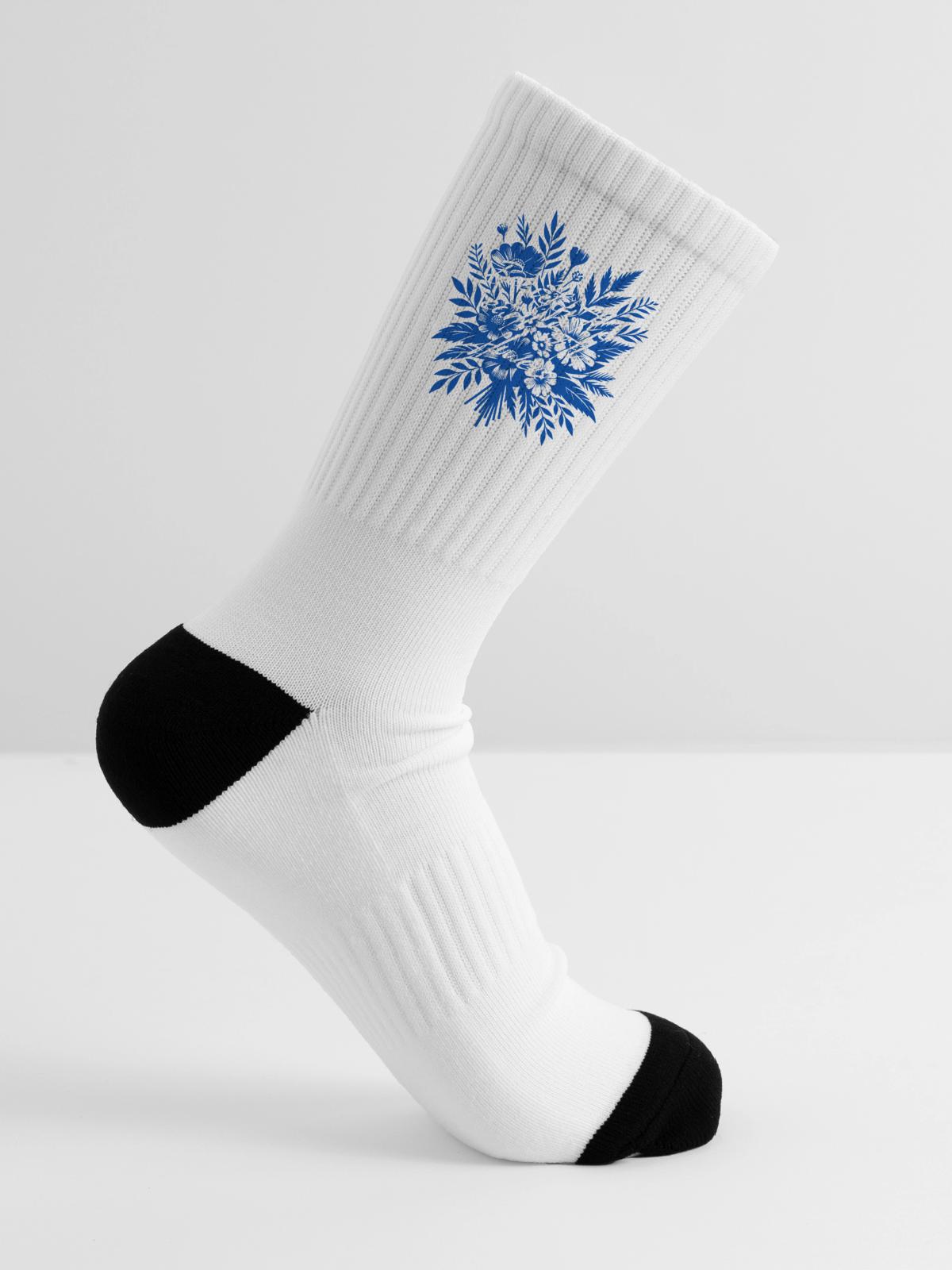 Beautify_the_earth_with_flowers - Tennis Socks - white - Right
