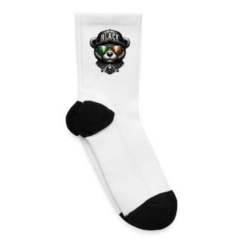 Panda Bling Hip Hop Cap Graphic - Tennis Socks - white - Right