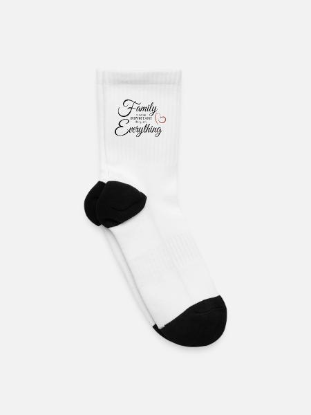 Family is Everything Quote Design - Tennis Socks - white