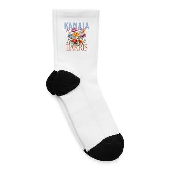 Kamala for the People Floral Harris - Tennis Socks - white - Right