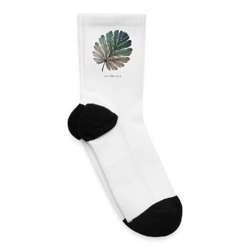 Minimalist Botanical Leaf Illustration - Tennis Socks - white - Right