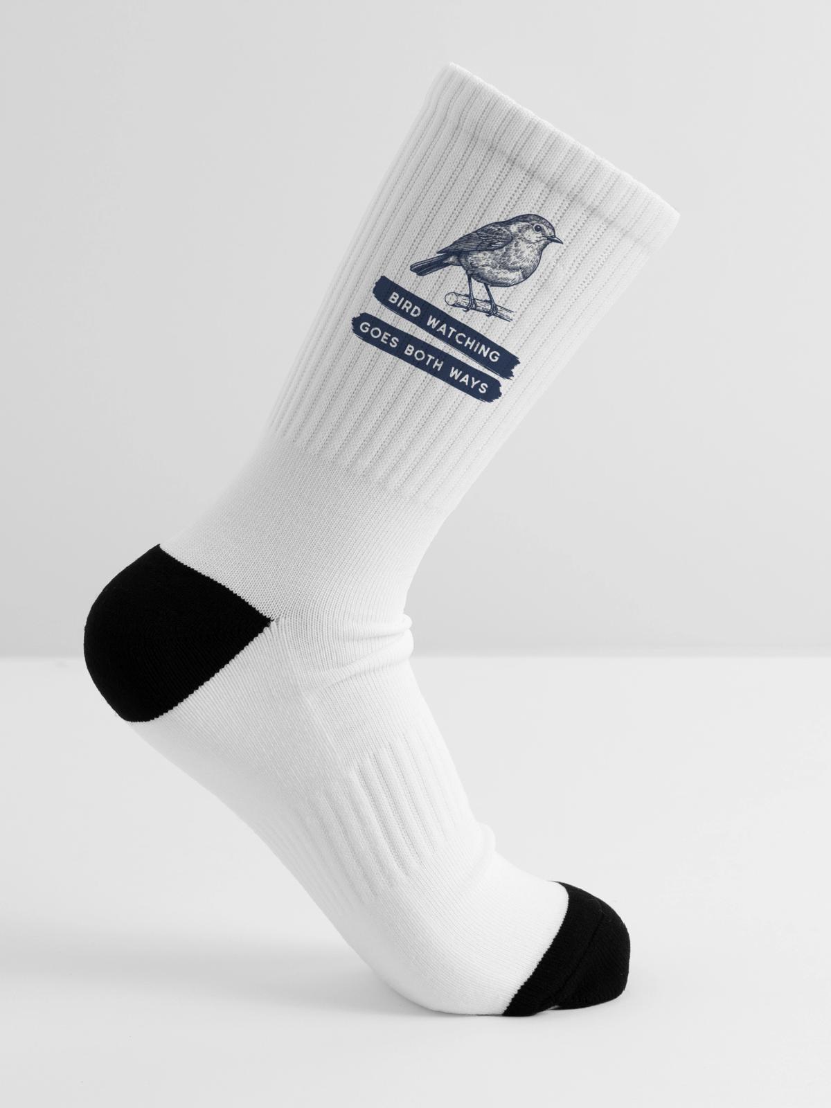 Bird Watching Goes Both Ways - Tennis Socks - white - Right