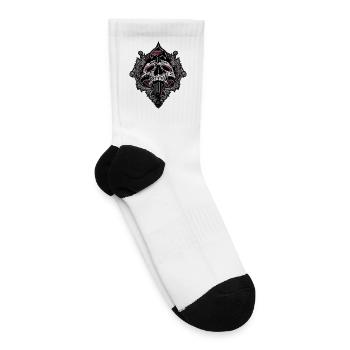 Ornate Skull Crest - Cool Cozy T-shirt - Tennis Socks - white - Right