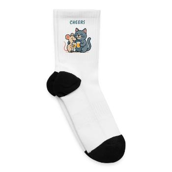 Cat and mouse - Tennis Socks - white - Right