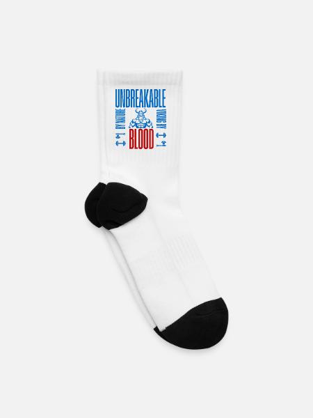 Unbreakable by Nature Viking by Blood Gym Warrior - Tennis Socks - white