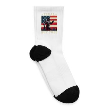 Feral But Free – Bigfoot Patriotic 4th of July - Tennis Socks - white - Right