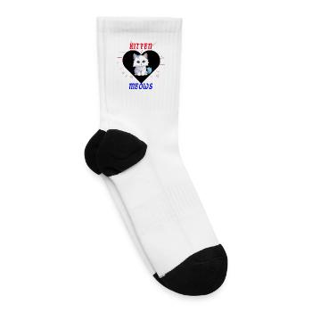 Cute Kitten with Playful Heart Scene - Tennis Socks - white - Right
