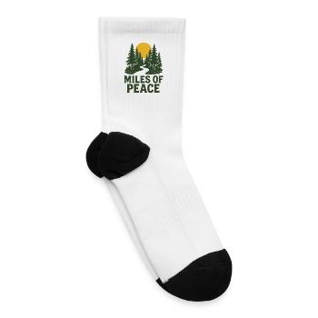 Serene Nature Road Sunset Design - Tennis Socks - white - Right