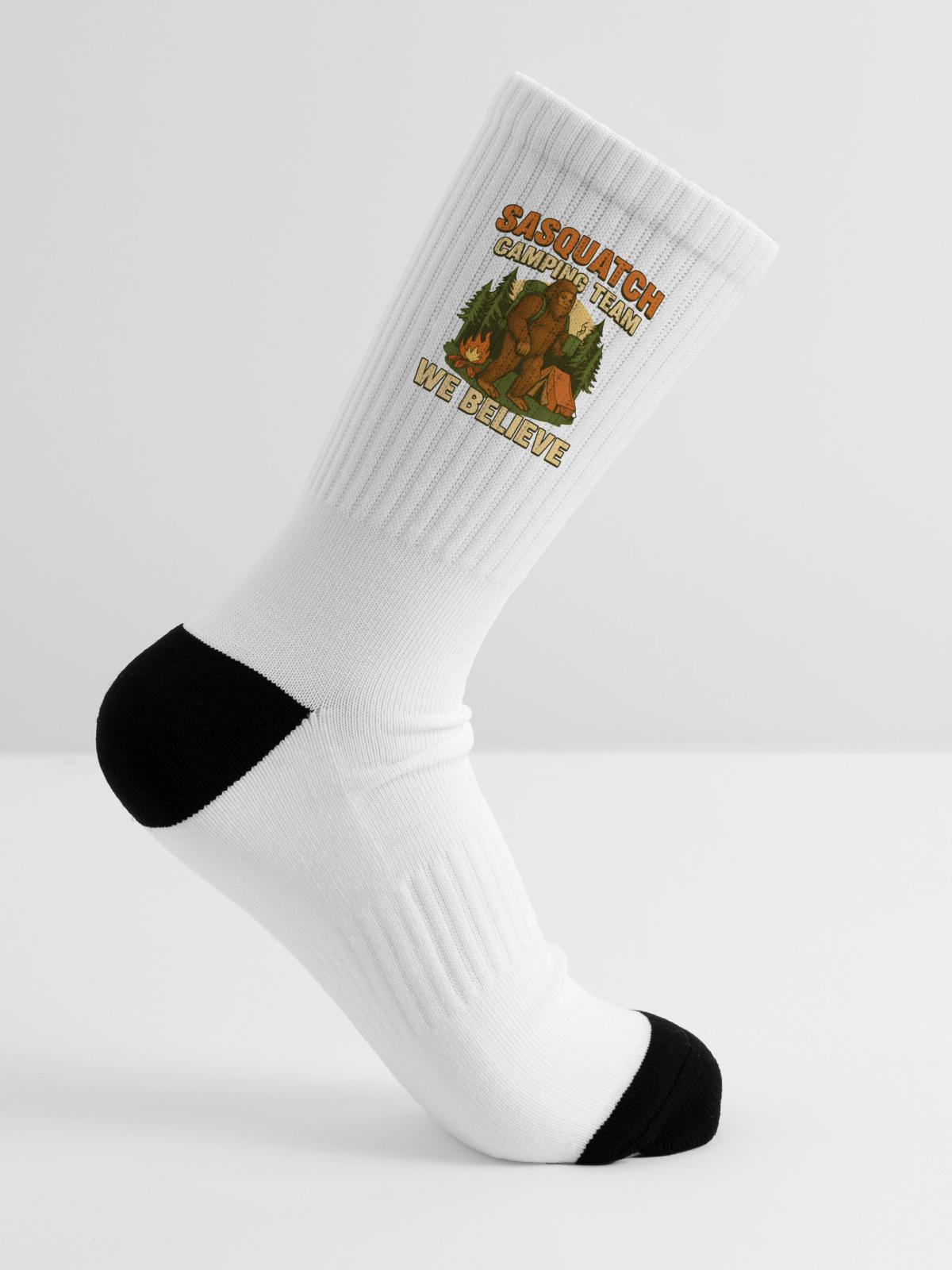 Sasquatch Camping Team – We Believe - Tennis Socks - white - Right