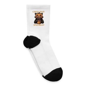 Candy Raid Specialist Halloween Raccoon Pumpkin - Tennis Socks - white - Right