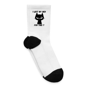 Angry Cat I Left My Bed For This Funny Cat - Tennis Socks - white - Right