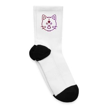 cat showing off - Tennis Socks - white - Right