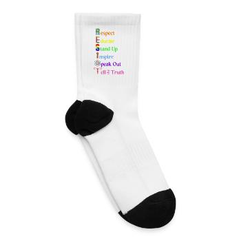 Respect Educate Stand Up Inspire Speak Out - Tennis Socks - white - Right