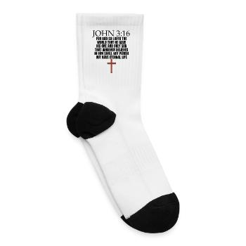 John 3:16 Christian Believer Church John 3:16 - Tennis Socks - white - Right