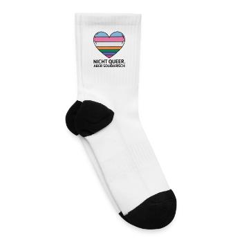  Nicht Queer Aber Solidarisch LGBTQ Ally Heart - Tennis Socks - white - Right