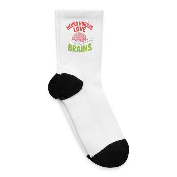 Neuro Nurses Love Brains - Tennis Socks - white - Right