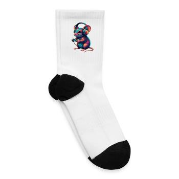Mouse Gaming Animal Video Games Funny Mouse - Tennis Socks - white - Right