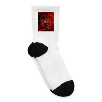 Happy Valentine’s Day Golden Heart - Tennis Socks - white - Right