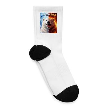 Bi-Polar Bear: Ice & Fire - Tennis Socks - white - Right