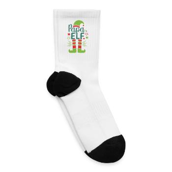 Papa Elf Christmas Xmas Holiday Santa - Tennis Socks - white - Right