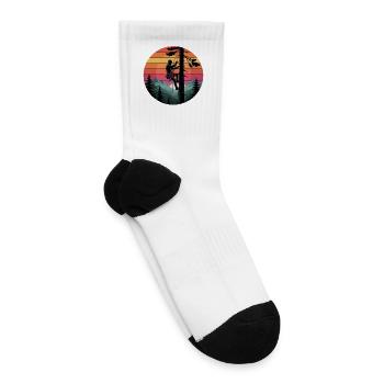 Sunset Climber in Pine Forest - Tennis Socks - white - Right