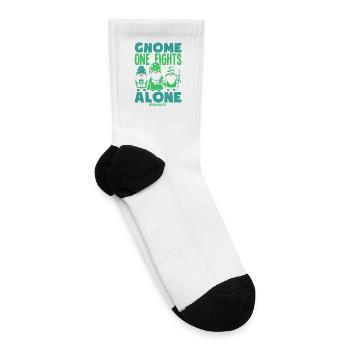 TBI Awareness Green Ribbon Brain Injury Gnome One - Tennis Socks - white - Right