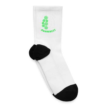 TBI Awareness Green Ribbon Brain Injury Support - Tennis Socks - white - Right