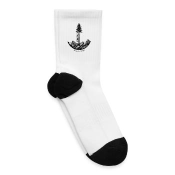 Stand Tall Pine Tree Urban Jungle Nature Design - Tennis Socks - white - Right