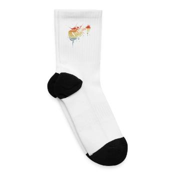 Guitar Sketch Vintage Look - Tennis Socks - white - Right