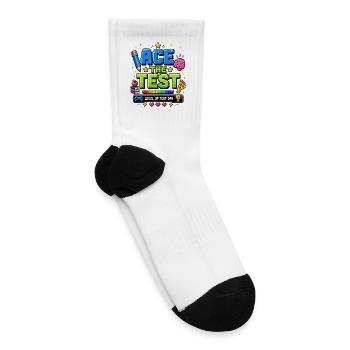 Ace The Test Gamer Student Motivation Level up - Tennis Socks - white - Right