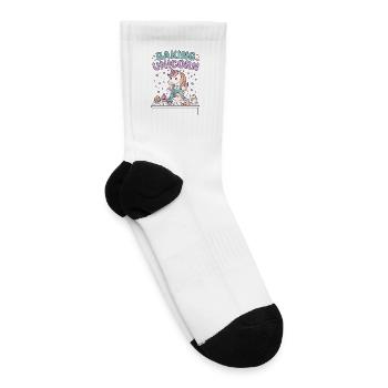 Unicorn Baking Unicorn Trendy Product Graphic_1 - Tennis Socks - white - Right