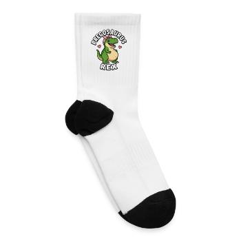 Expecting Mother Pregosaurus Rex Dinosaur Funny - Tennis Socks - white - Right