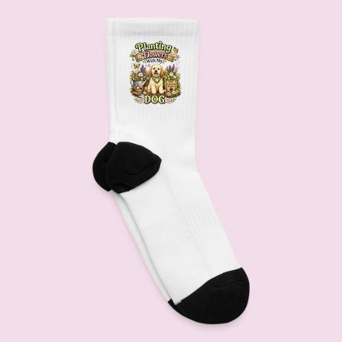 Planting Flowers With My Dog - Tennis Socks