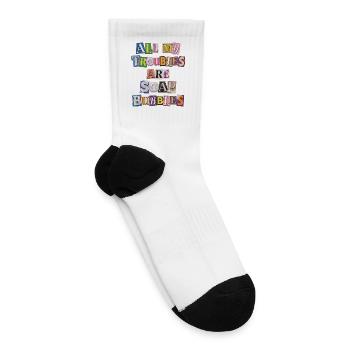 All My Troubles Are Soap Bubbles - Tennis Socks - white - Right