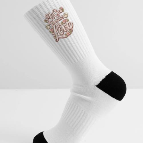 My Cat Teaches Love Faux Embroidery Style - Tennis Socks