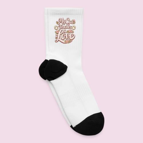 My Cat Teaches Love Faux Embroidery Style - Tennis Socks
