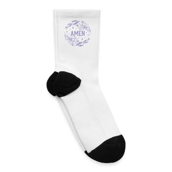Amen Religion Jesus Christ Religious Faith - Tennis Socks - white - Right