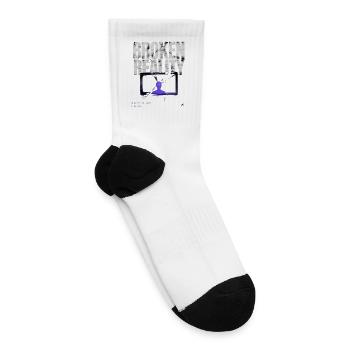 Broken Reality Glitch Portrait - Tennis Socks - white - Right