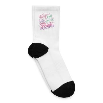 Boulderer Why Fall When You Can Flash - Tennis Socks - white - Right